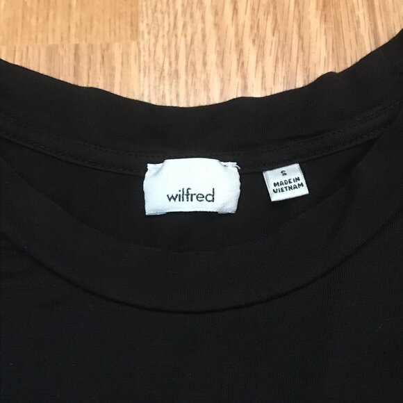 Aritzia Wilfred Free Black Short Sleeve T-shirt Thong Bodysuit Size S - Picture 4 of 7